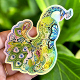 Peacock Holographic Sticker