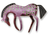 Purple Prancer Horse Earrings - Pin