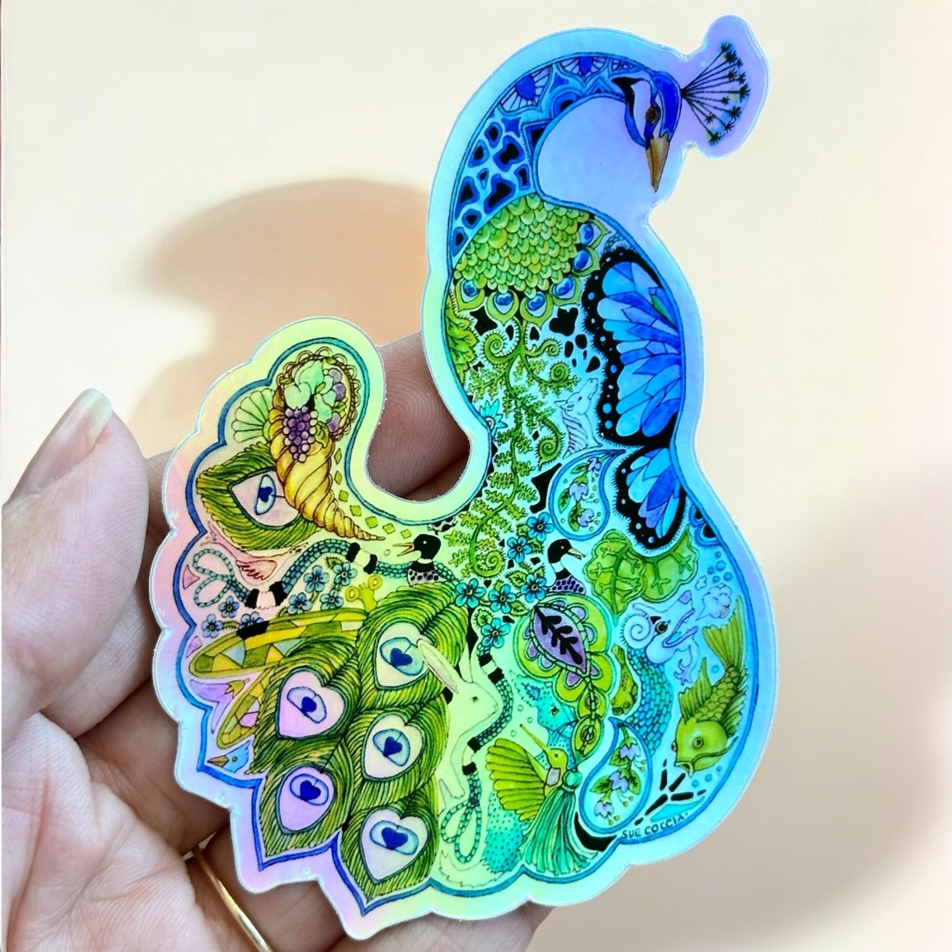 Peacock Holographic Sticker