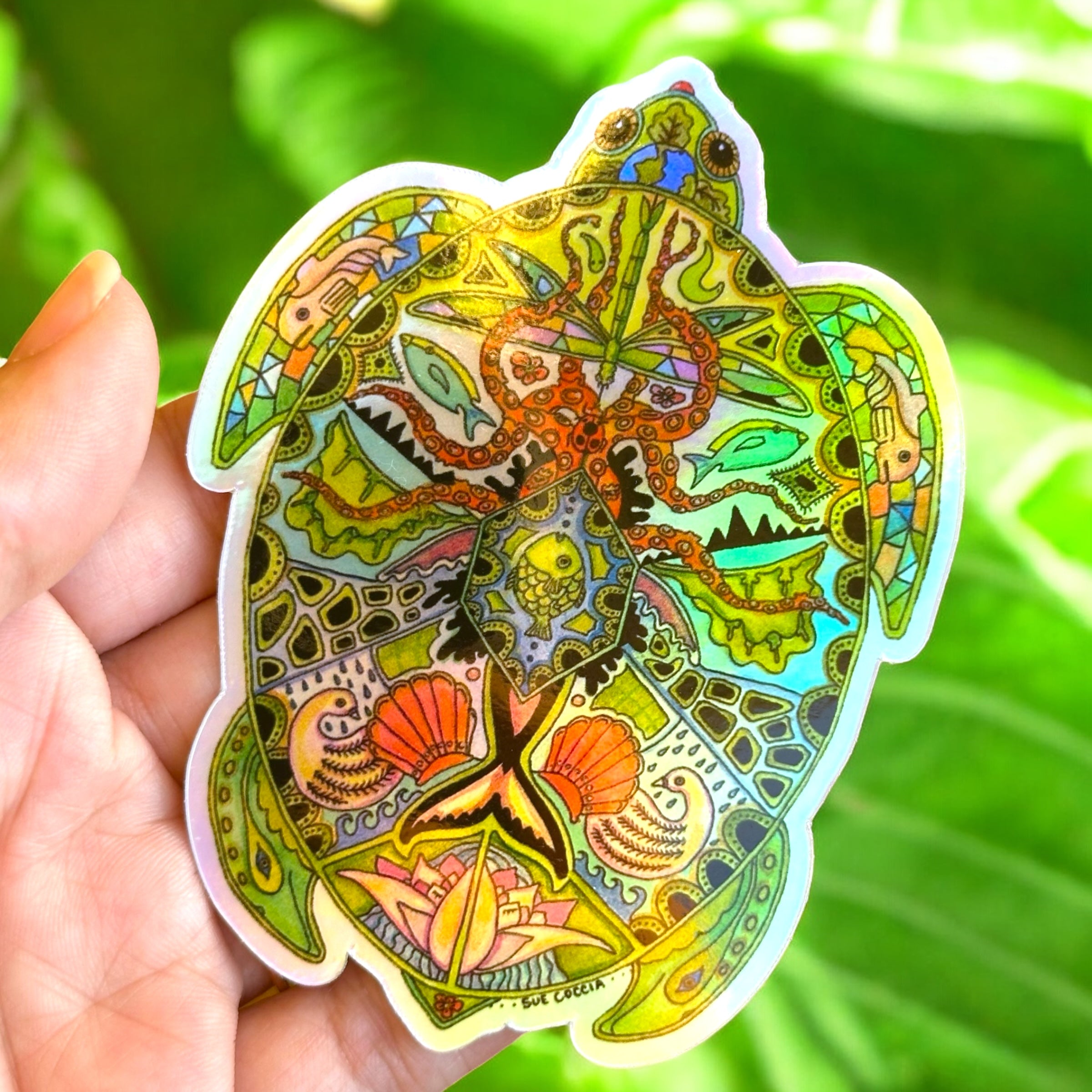 Sea Turtle Holographic Sticker