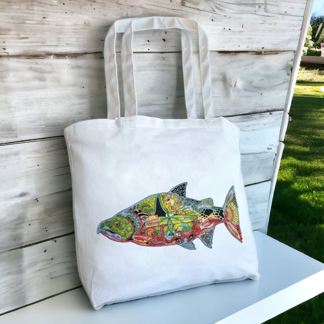 Chinook salmon Tote Bag - Large