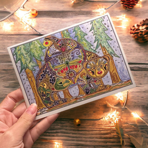 Raven Bear Holiday Card