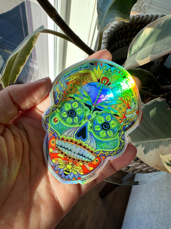 Sugar Skull Holographic Sticker