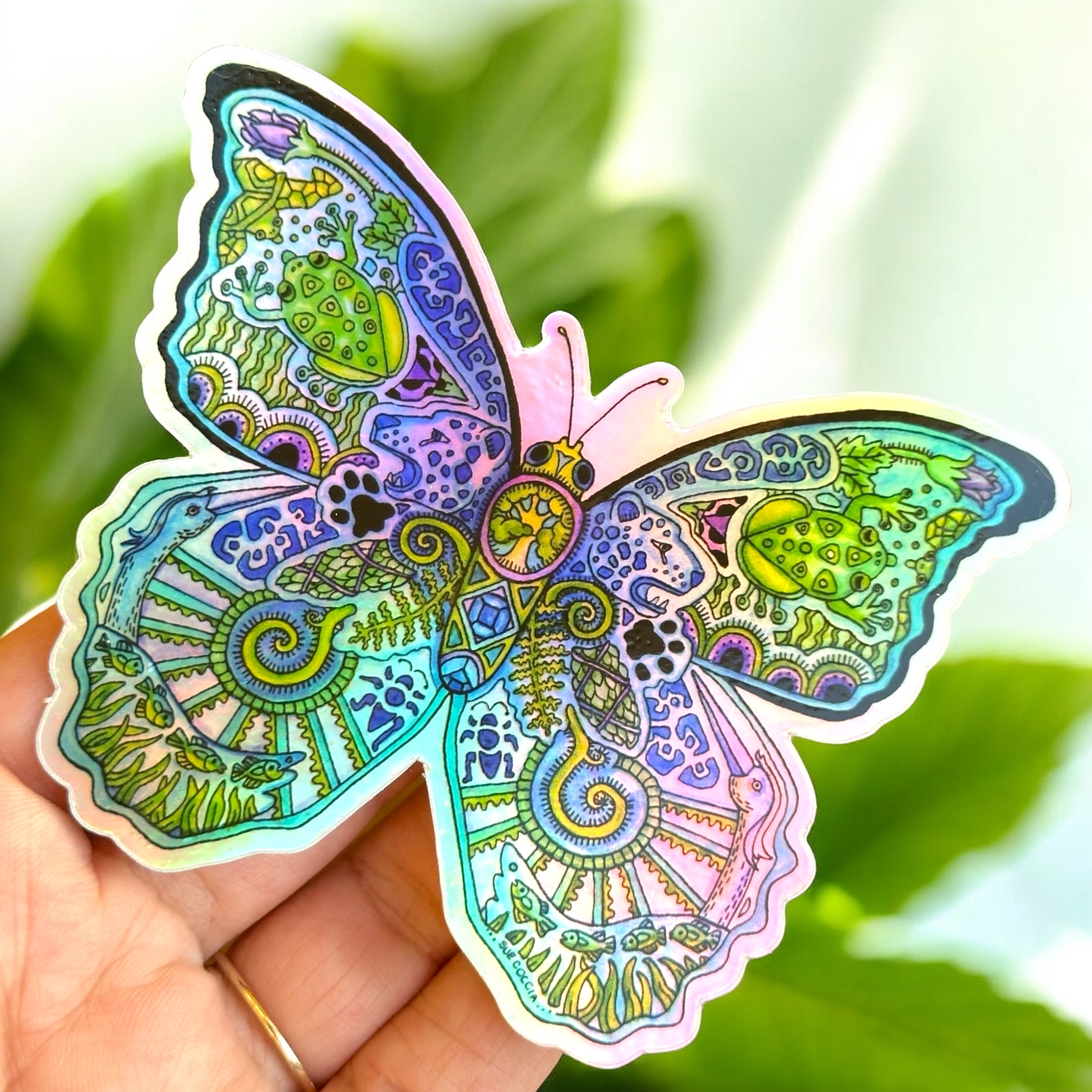 Blue Morpho Butterfly Holographic Sticker