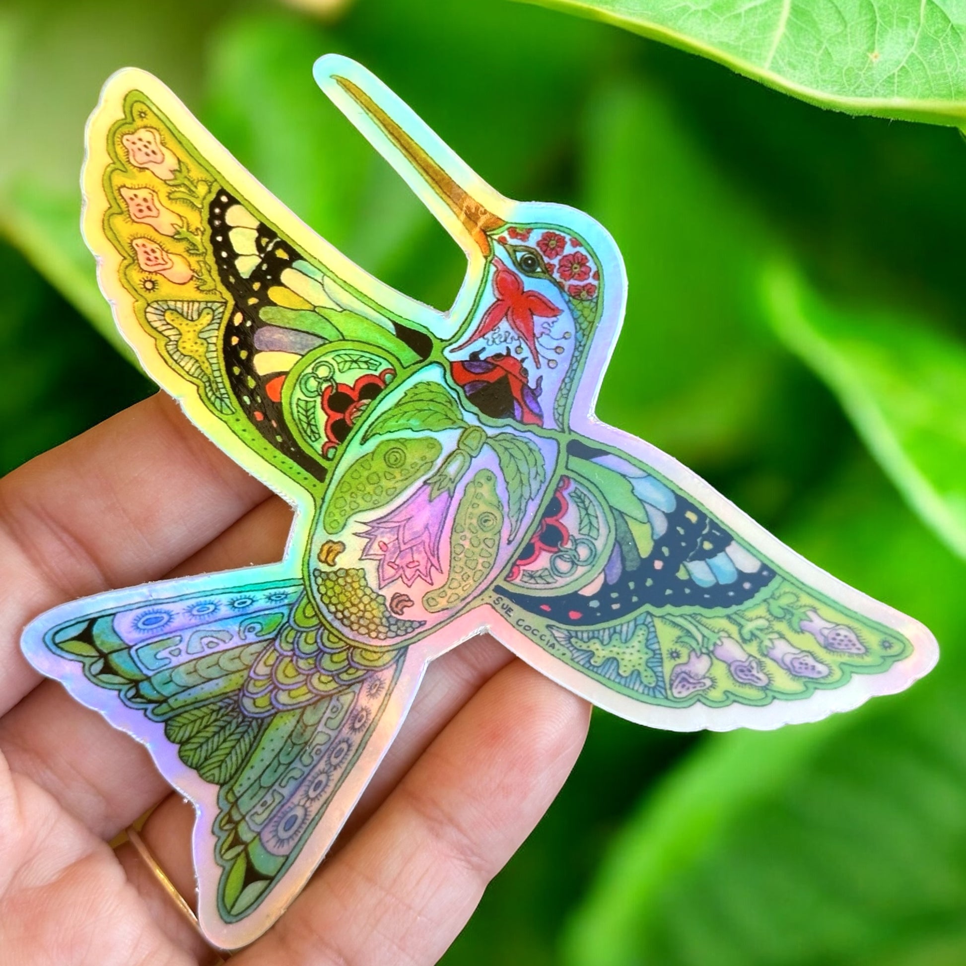 Hummingbird Holographic Sticker