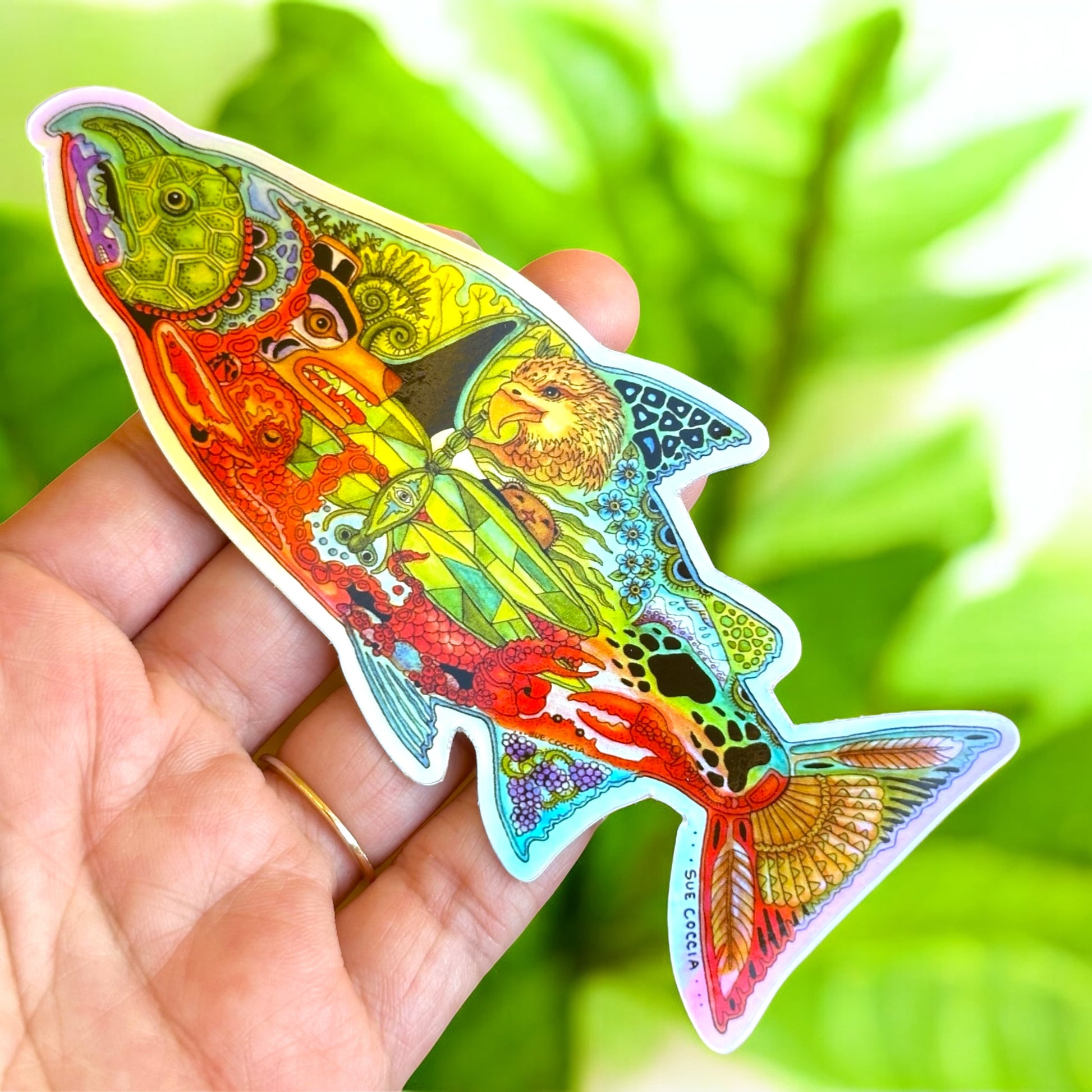 Chinook Salmon Holographic Sticker