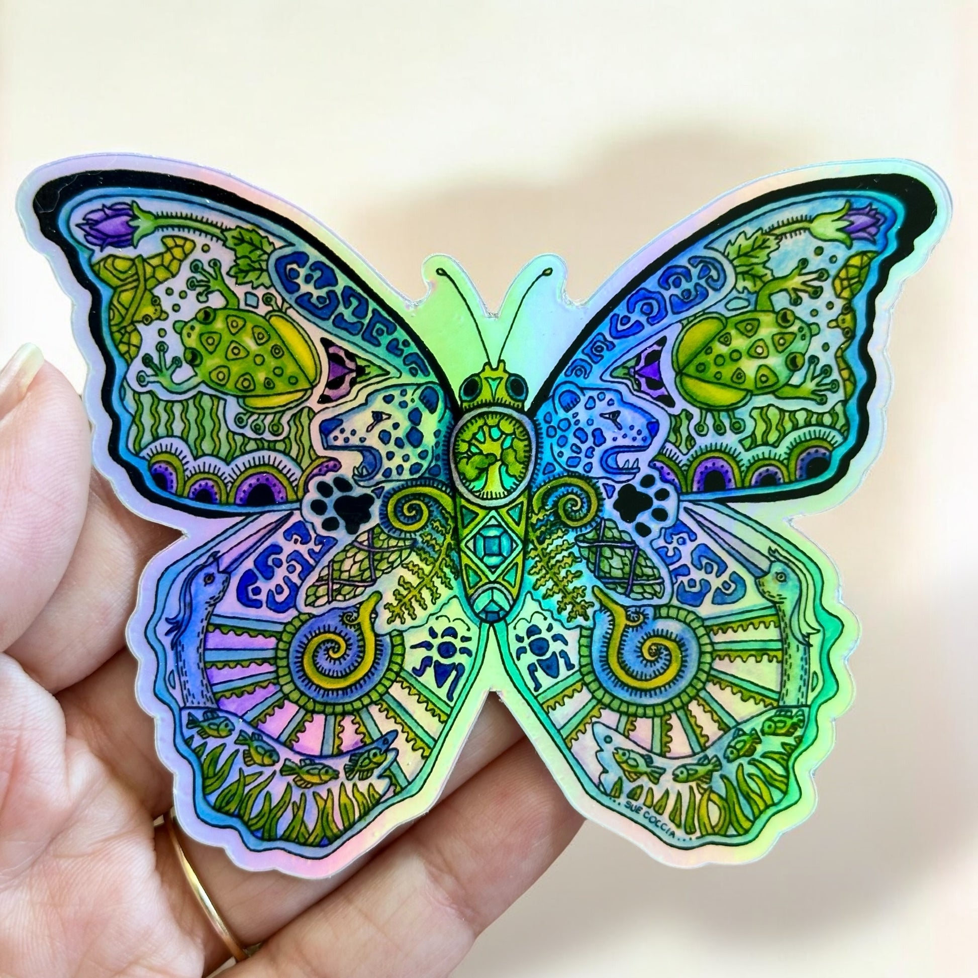 Blue Morpho Butterfly Holographic Sticker