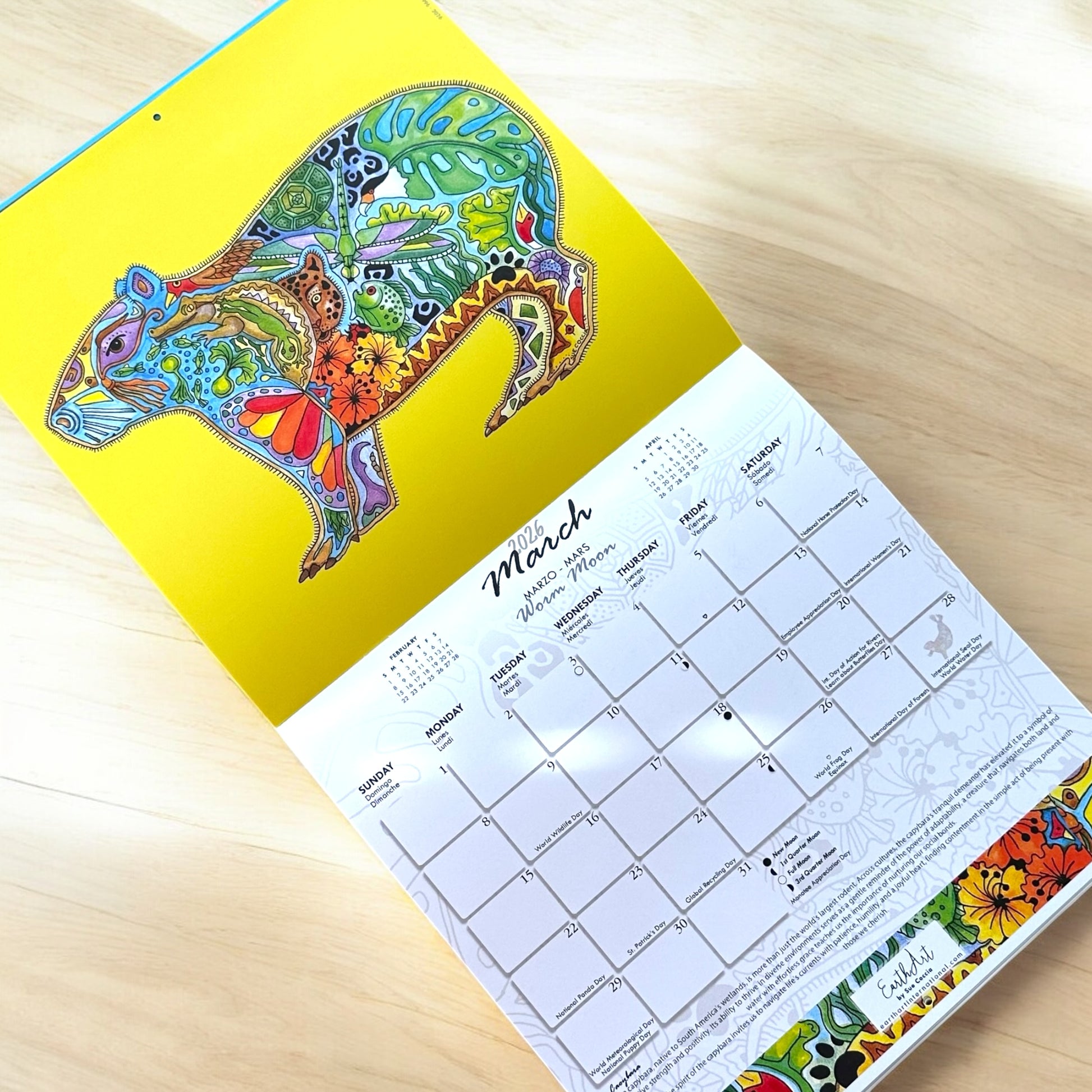 2026 Calendar with Coloring Pages