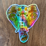 Elephant Mabula Head Holographic Sticker