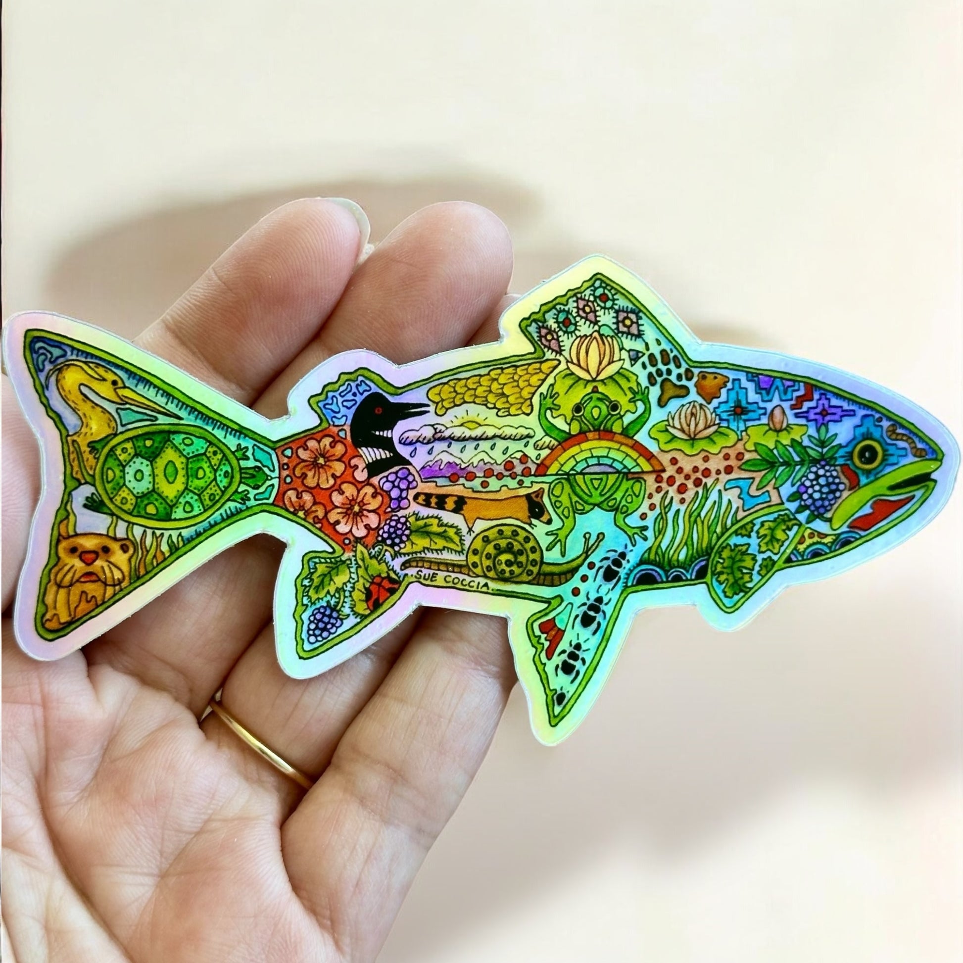 Trout Holographic Sticker