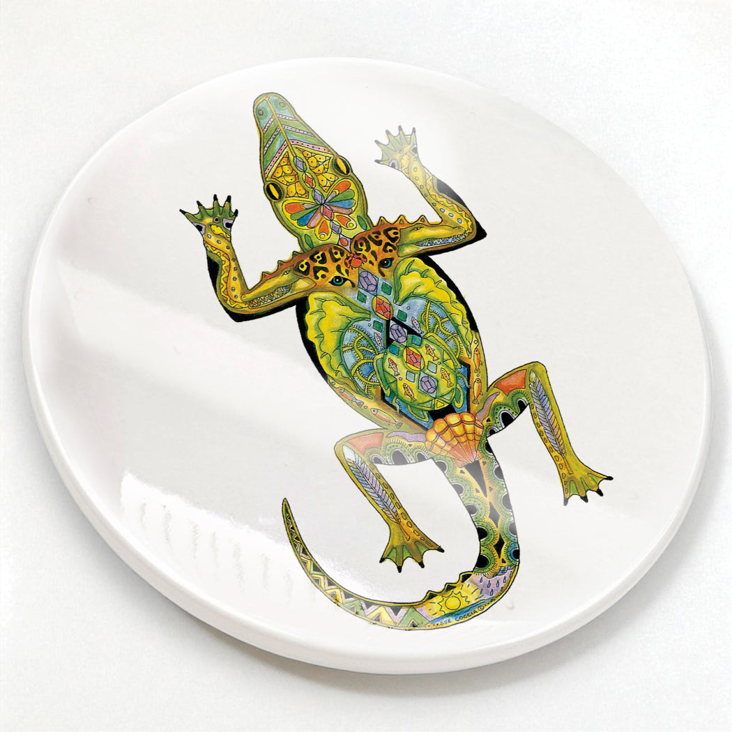 Alligator Glazed Ceramic Coaster