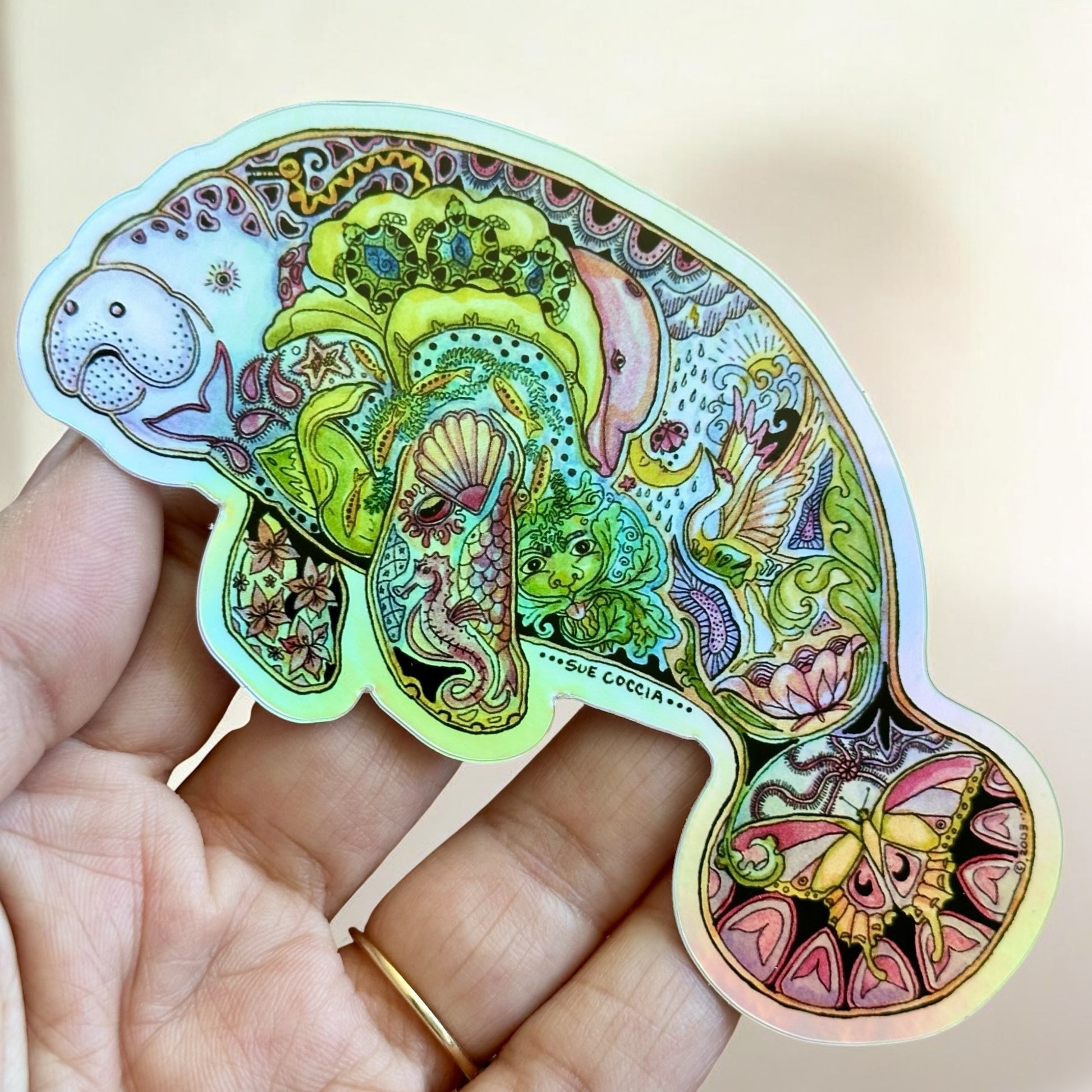 Manatee Holographic Sticker