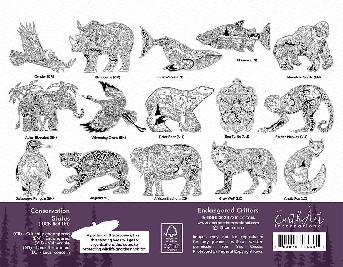 Endangered Critters Coloring Book