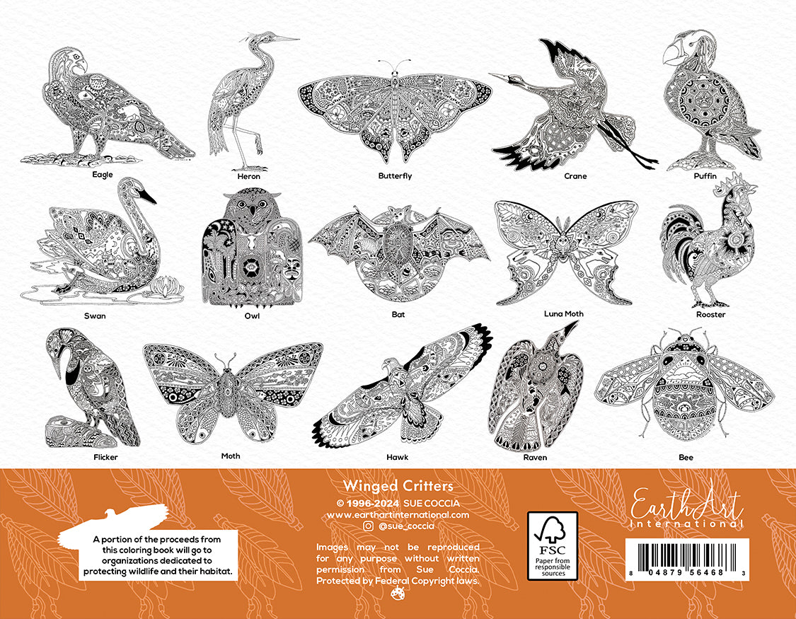 Winged Critters Coloring Book