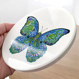 Blue Morpho Glazed Ceramic Coaster