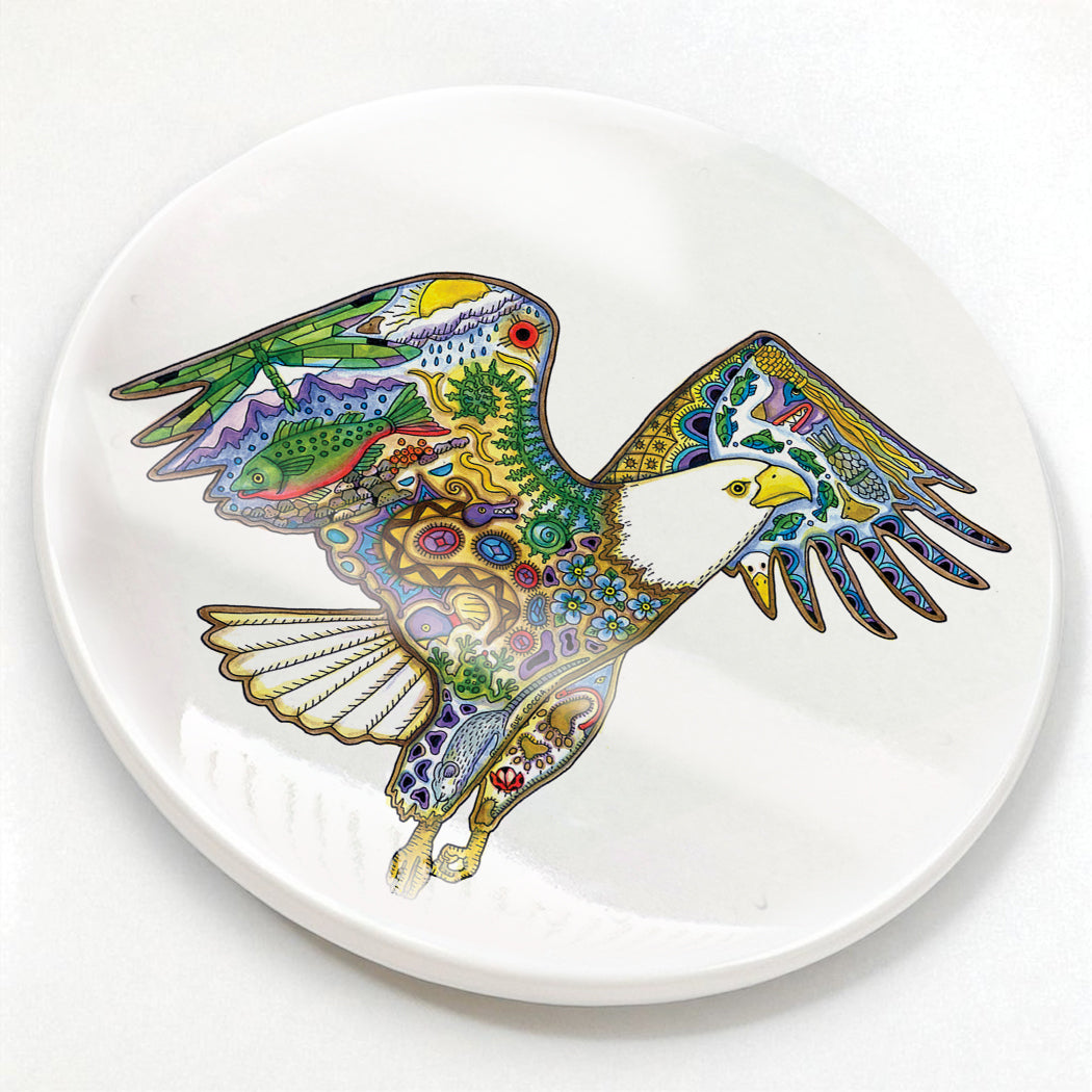 Bald Eagle Glazed Ceramic Coaster