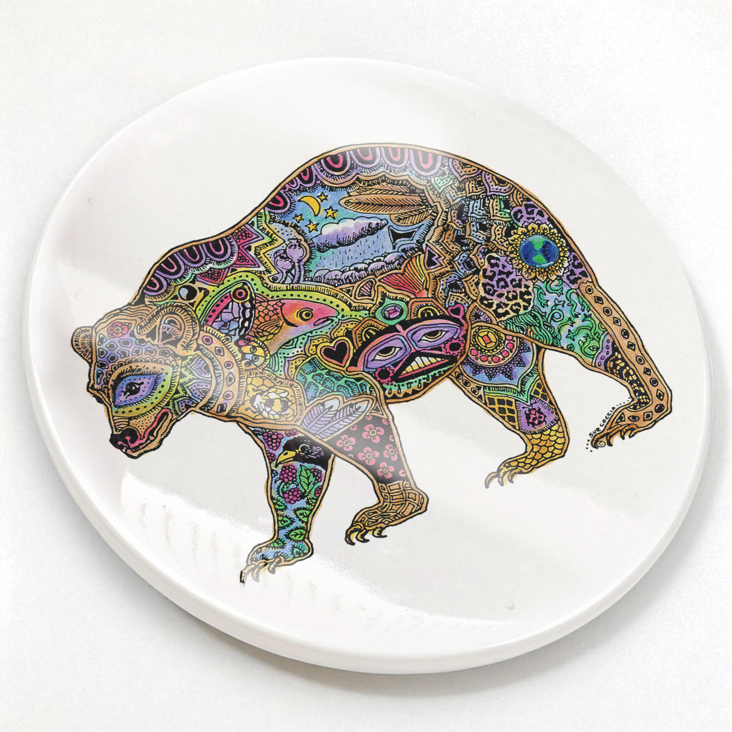 Bear Glazed Ceramic Coaster