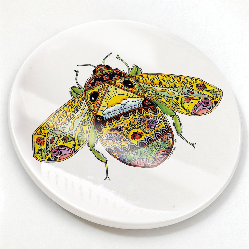 Bee Glazed Ceramic Coaster