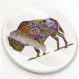 Bison Glazed Ceramic Coaster