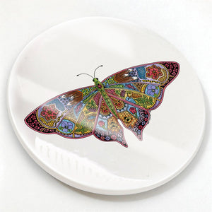 Butterfly Glazed Ceramic Coaster