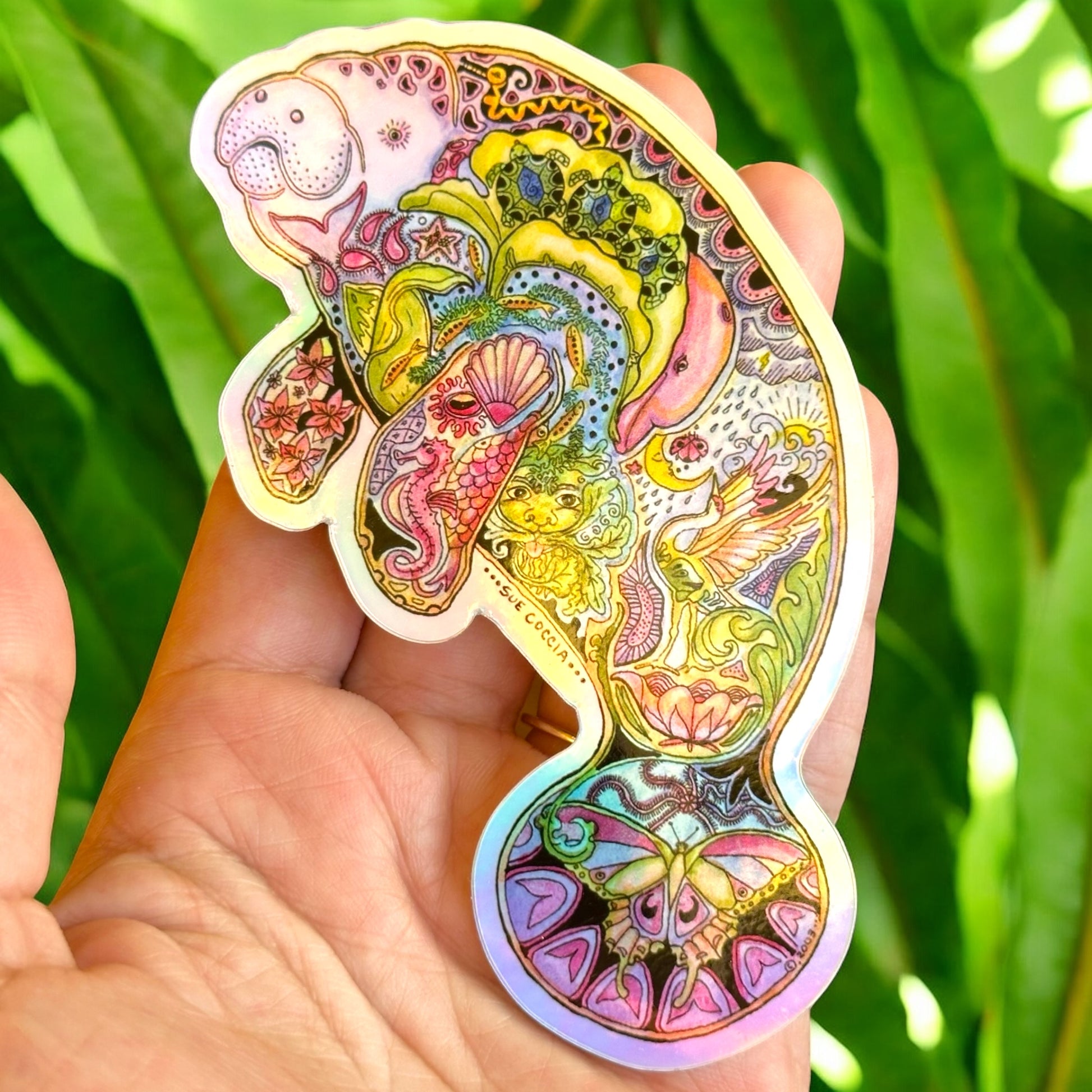 Manatee Holographic Sticker