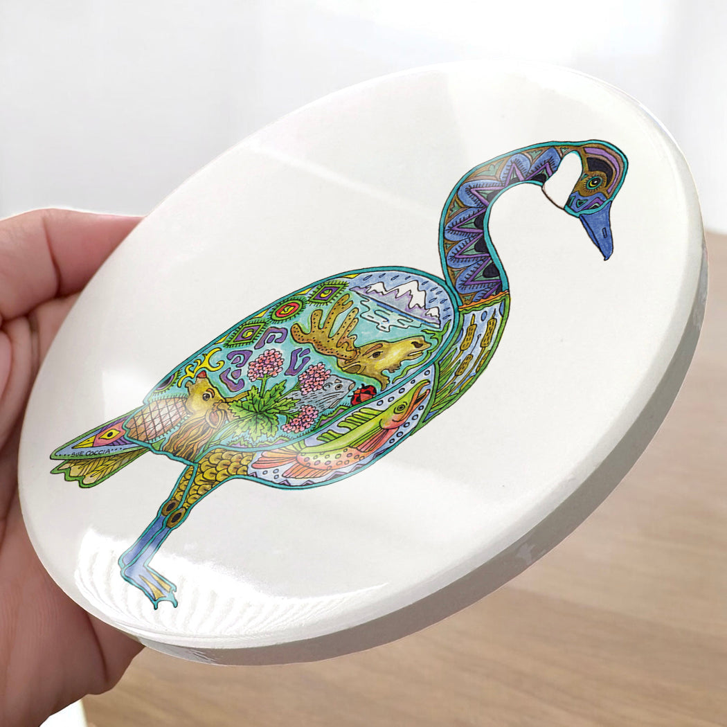 Goose Glazed Ceramic Coaster