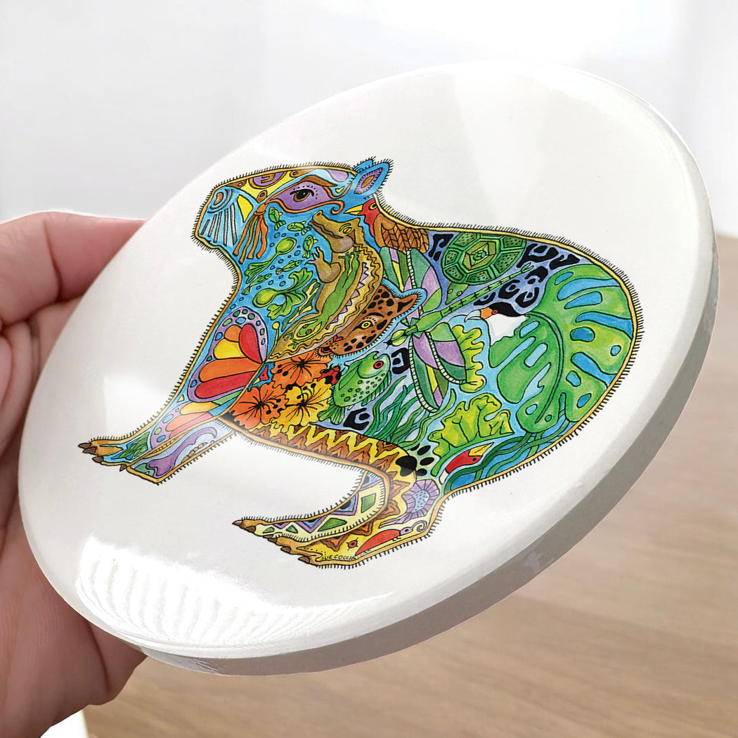 Capybara Glazed Ceramic Coaster
