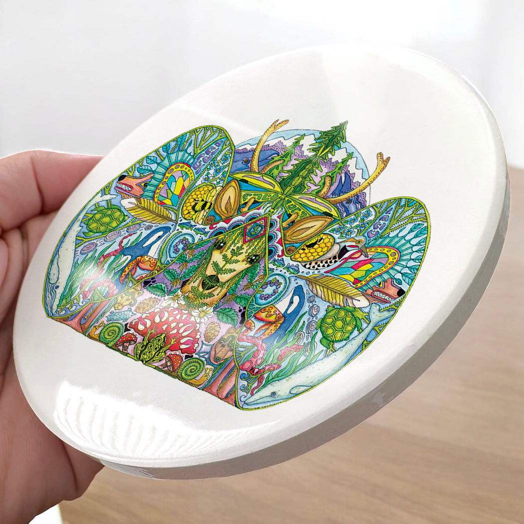 Cascadia Glazed Ceramic Coaster