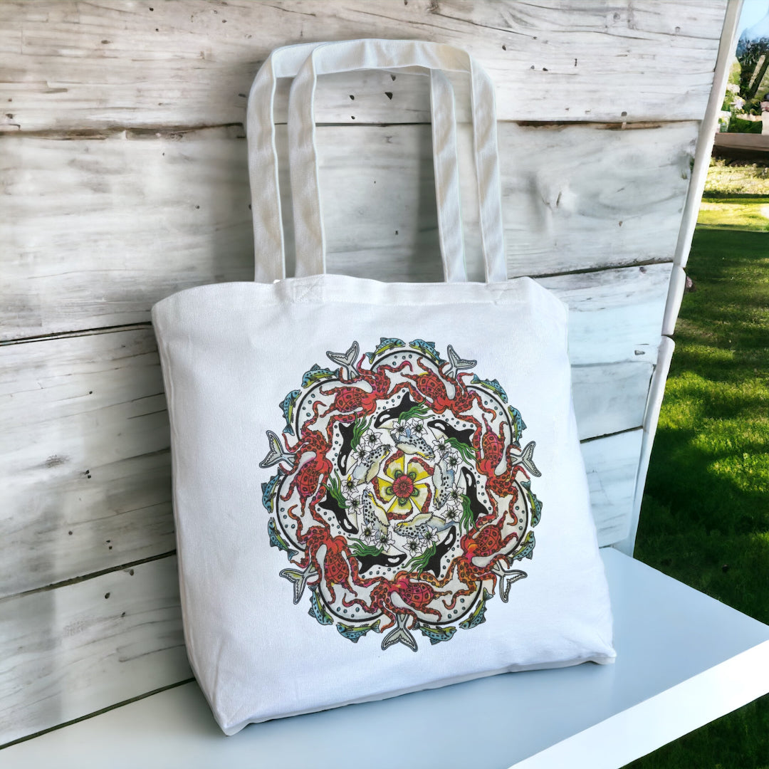 Orca Mandala Tote Bag - Large