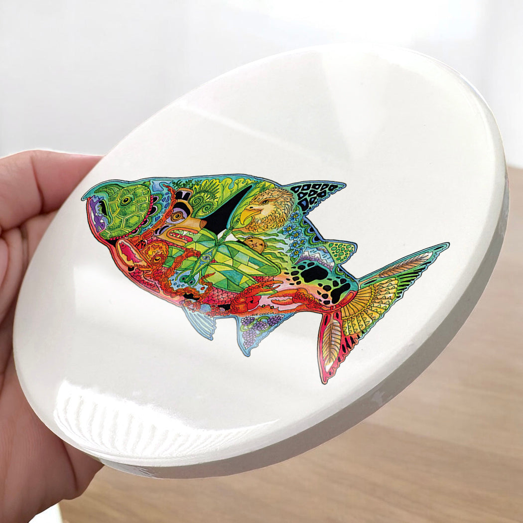 Chinook  Glazed Ceramic Coaster