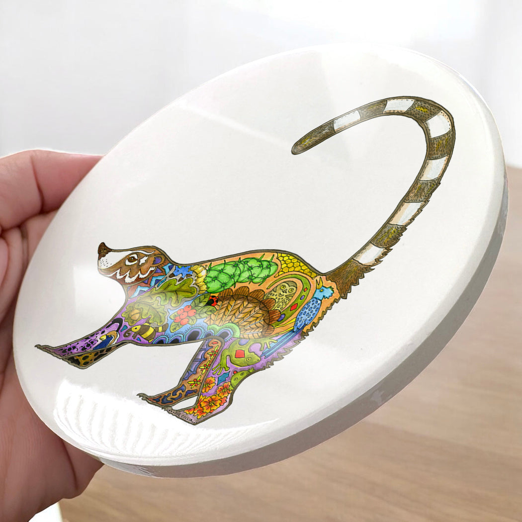 Coati Glazed Ceramic Coaster