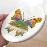 Comma Butterfly Glazed Ceramic Coaster