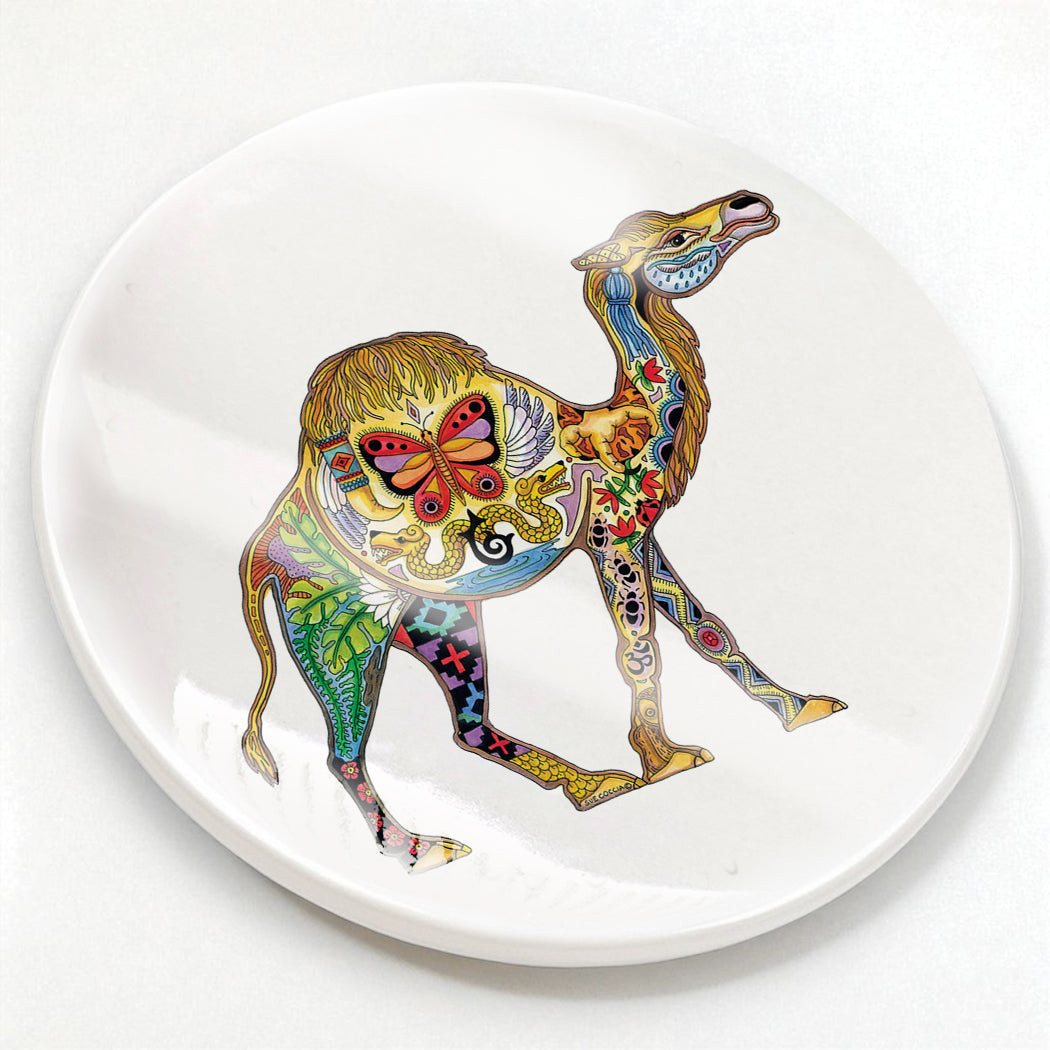 Camel Glazed Ceramic Coaster