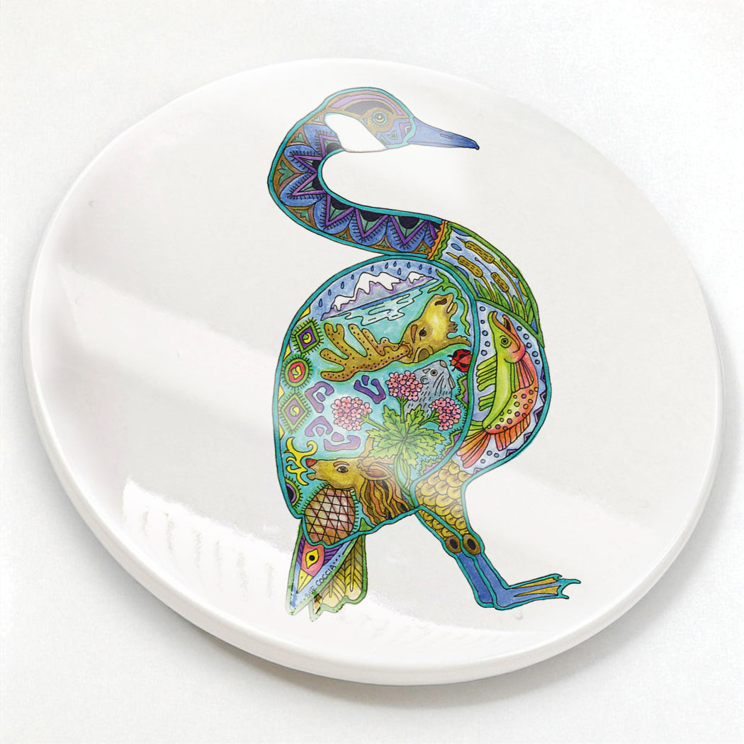 Goose Glazed Ceramic Coaster