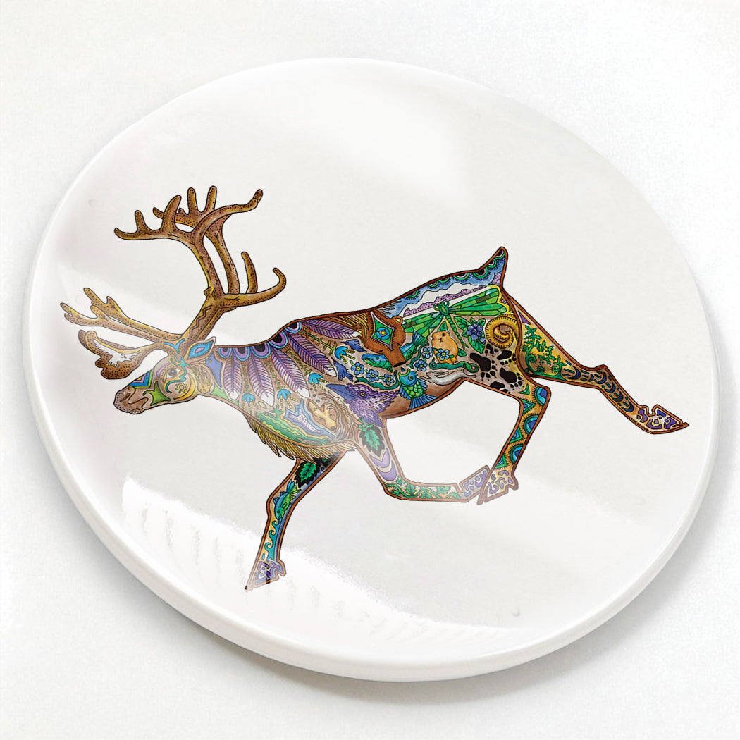 Caribou Glazed Ceramic Coaster