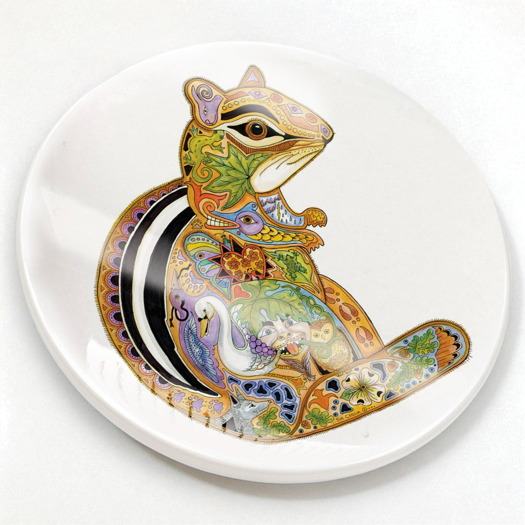 Chipmunk Glazed Ceramic Coaster