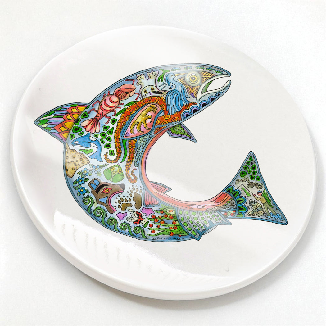 Coho salmon Glazed Ceramic Coaster