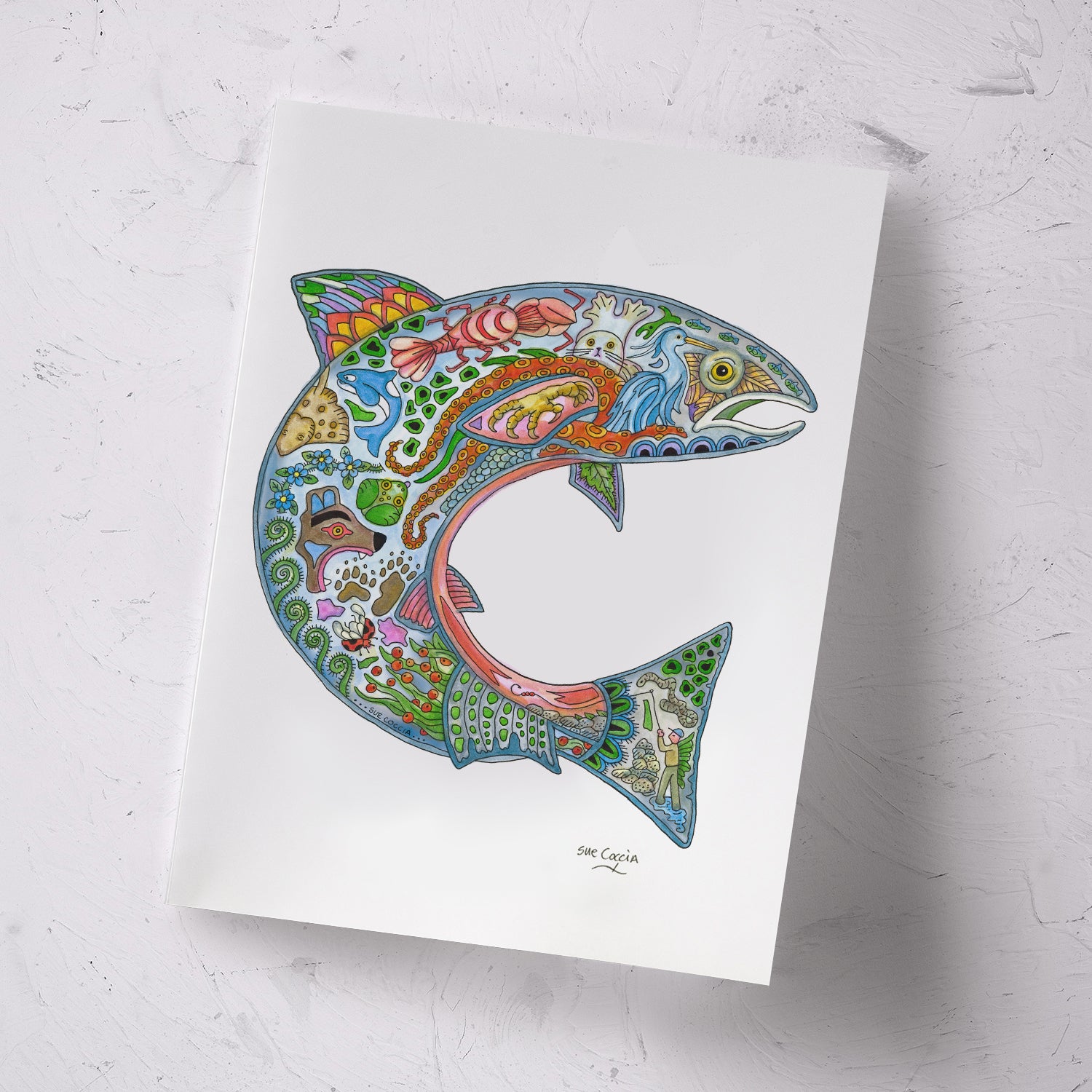 Coho salmon Signed Print