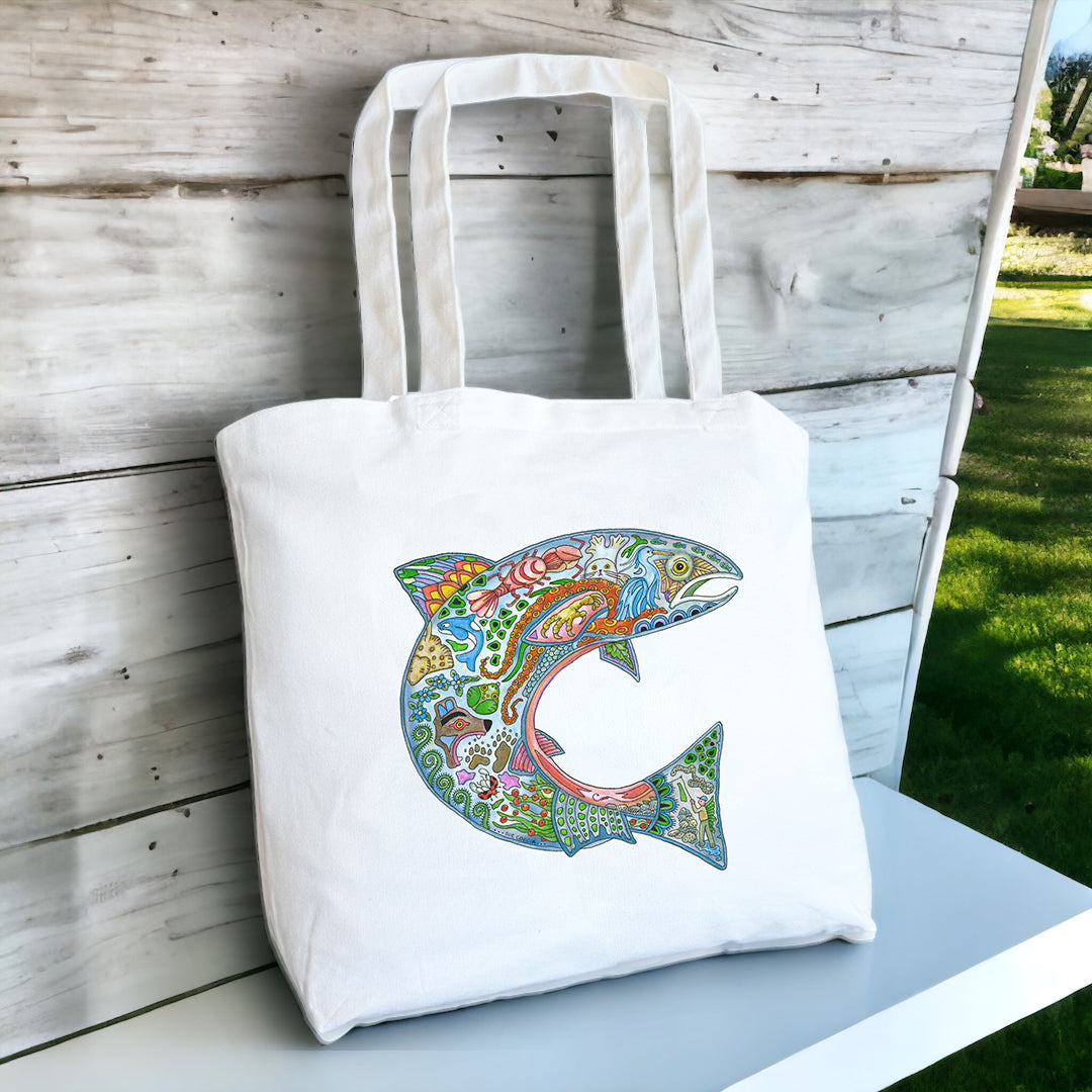 Coho salmon Tote Bag - Large