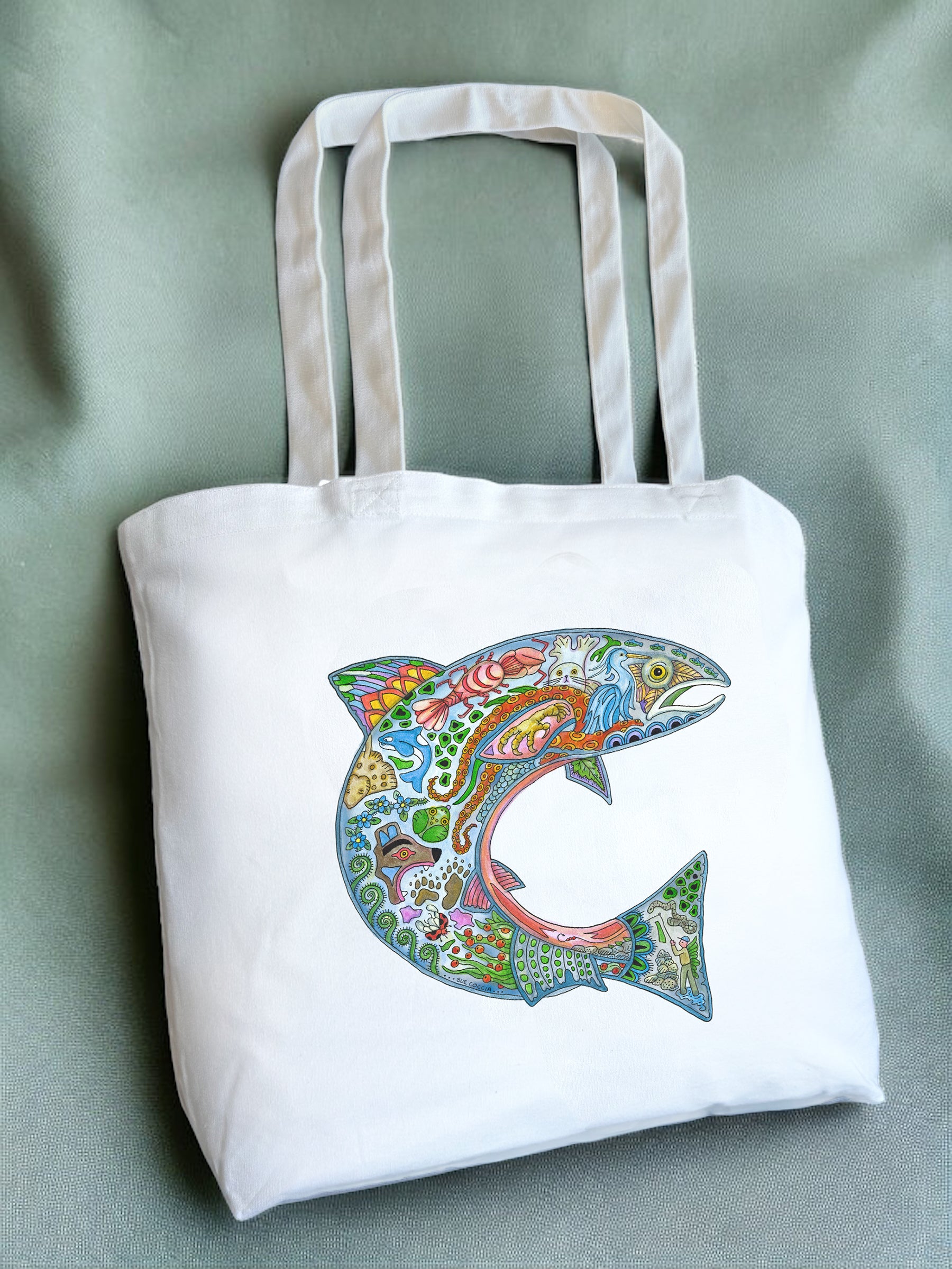 Coho salmon Tote Bag - Large