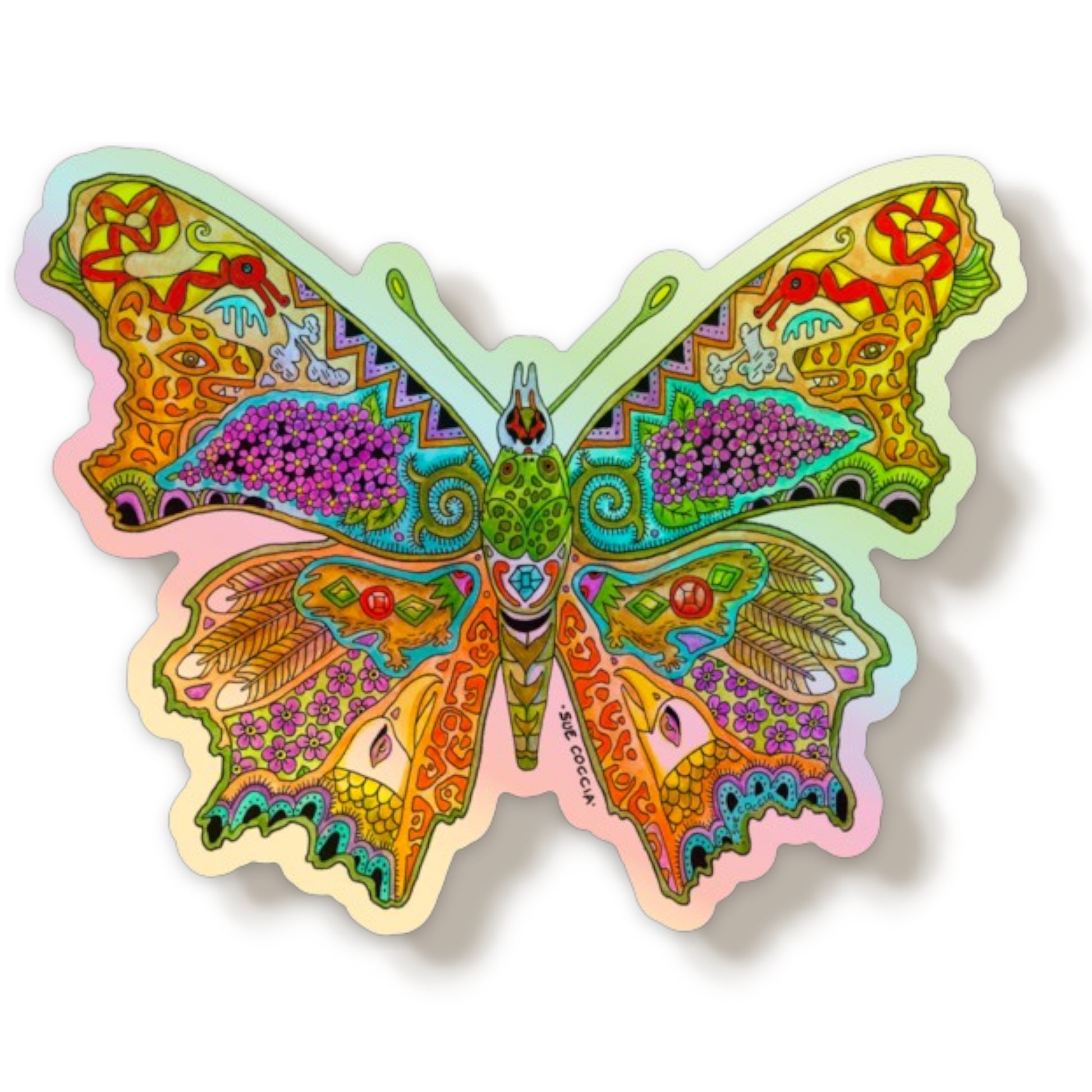 Comma Butterfly Holographic Sticker