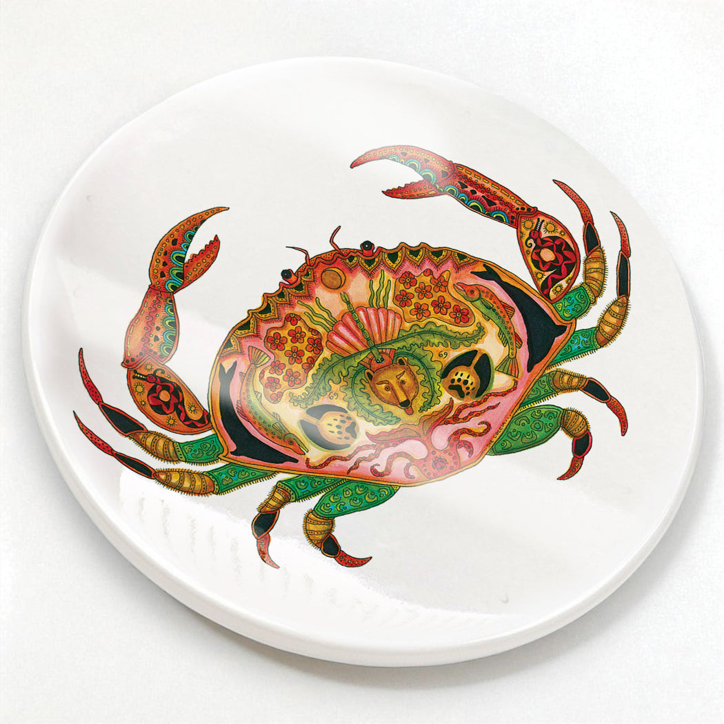 Crab Glazed Ceramic Coaster