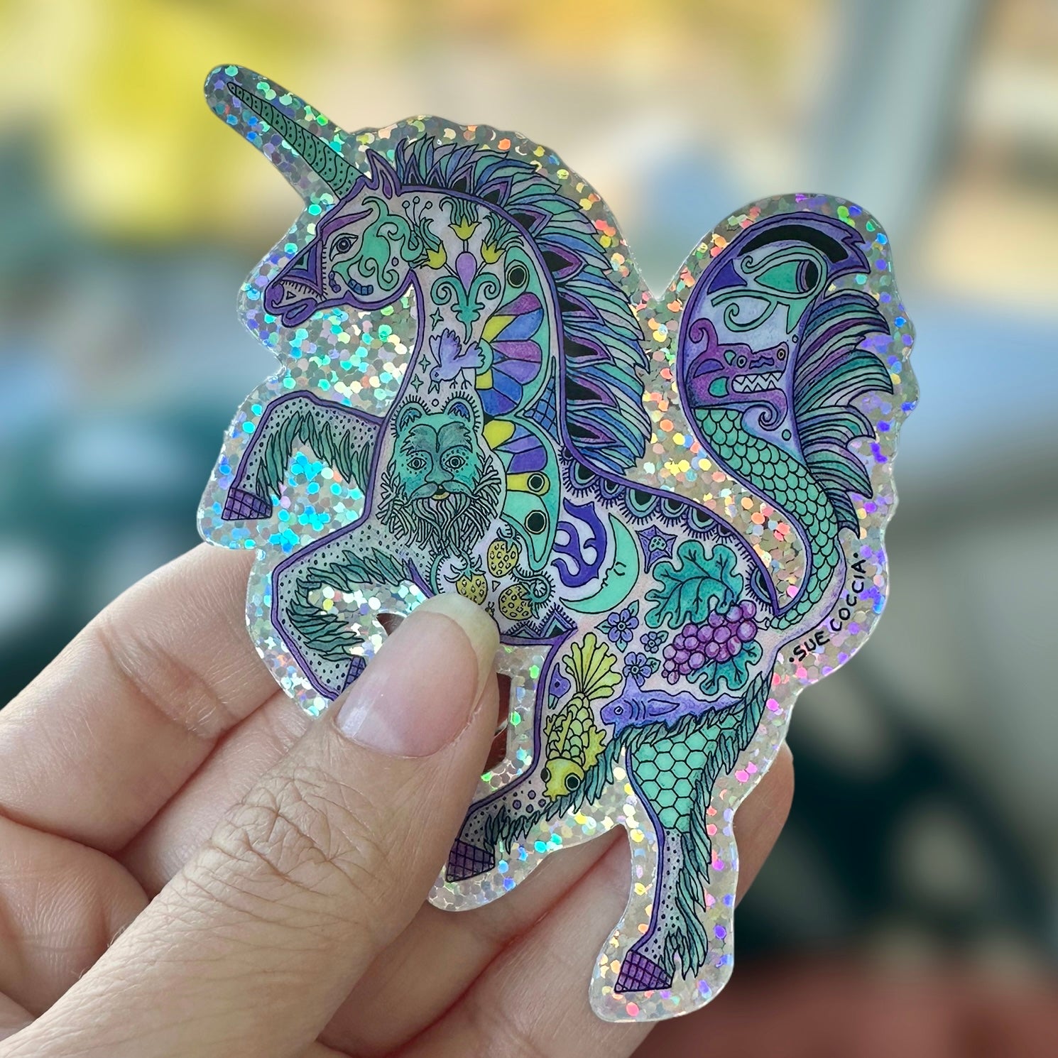 Unicorn GLITTER Sticker