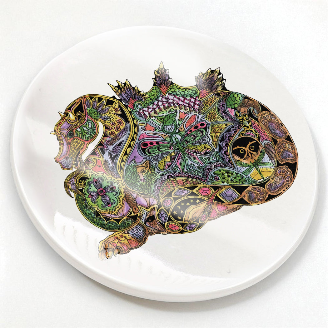 Dragon Glazed Ceramic Coaster