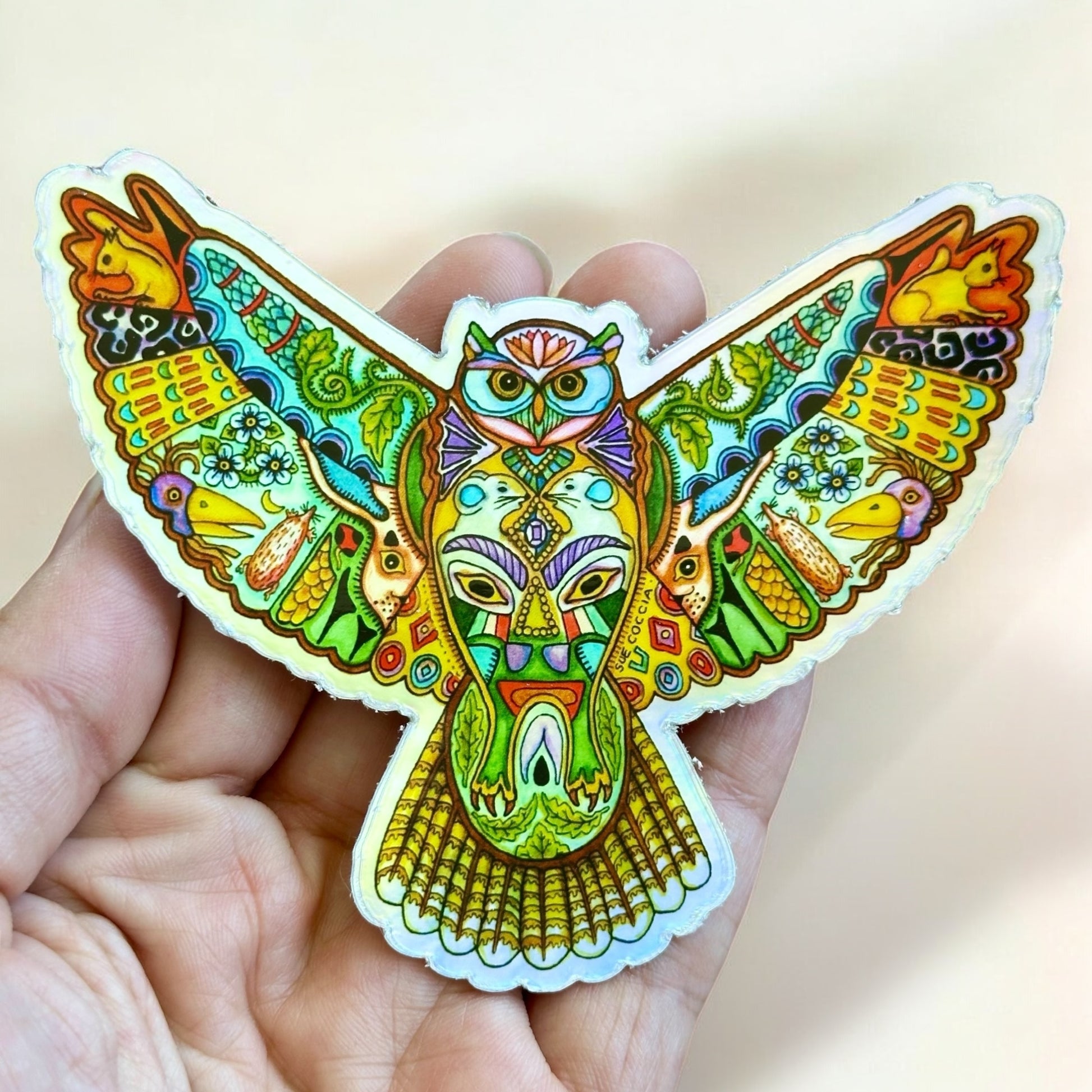 Great Horned Owl Holographic Sticker