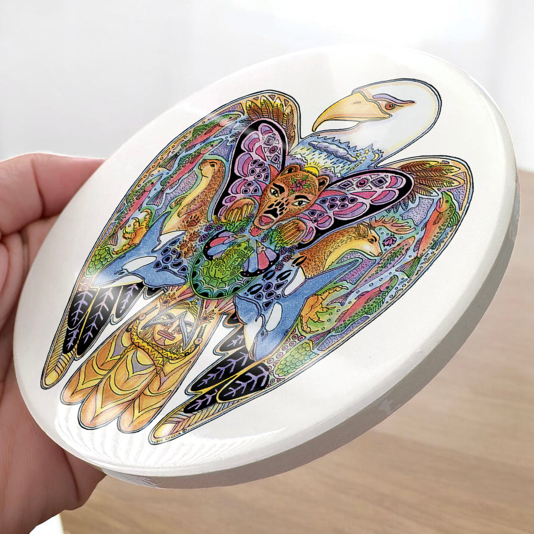 Eagle Glazed Ceramic Coaster
