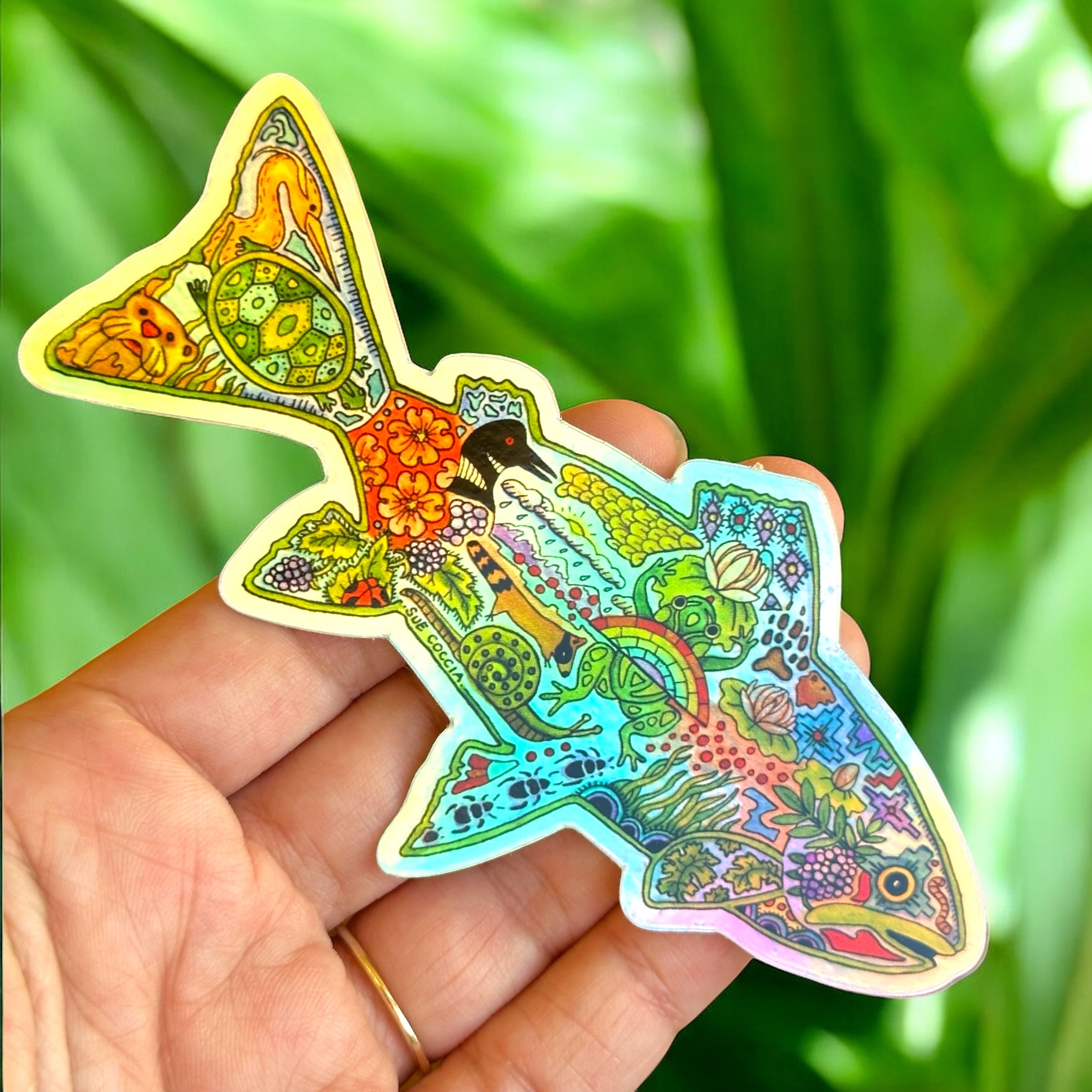 Trout Holographic Sticker
