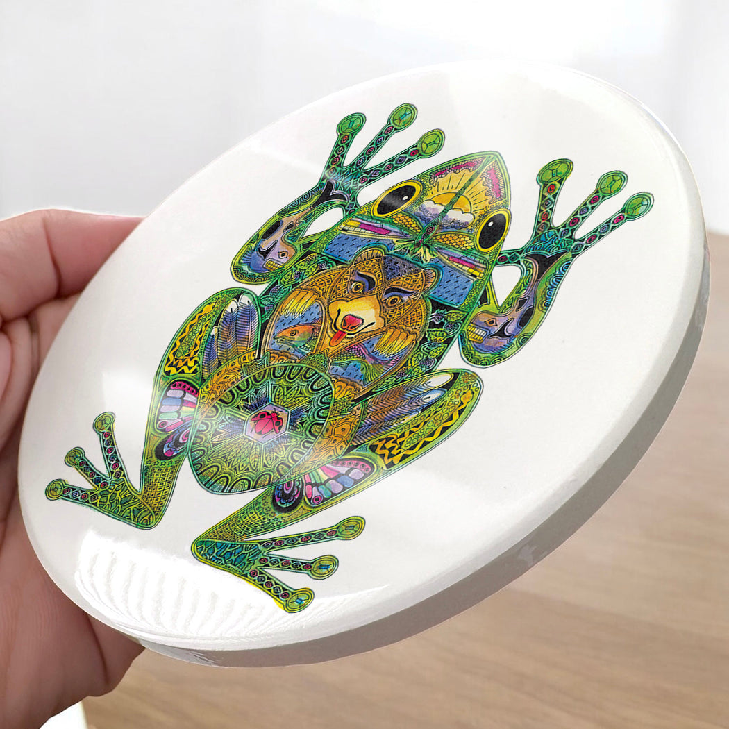 Frog Glazed Ceramic Coaster