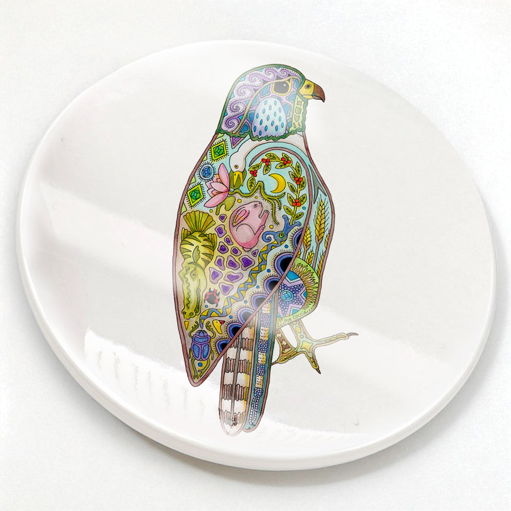 Falcon Glazed Ceramic Coaster