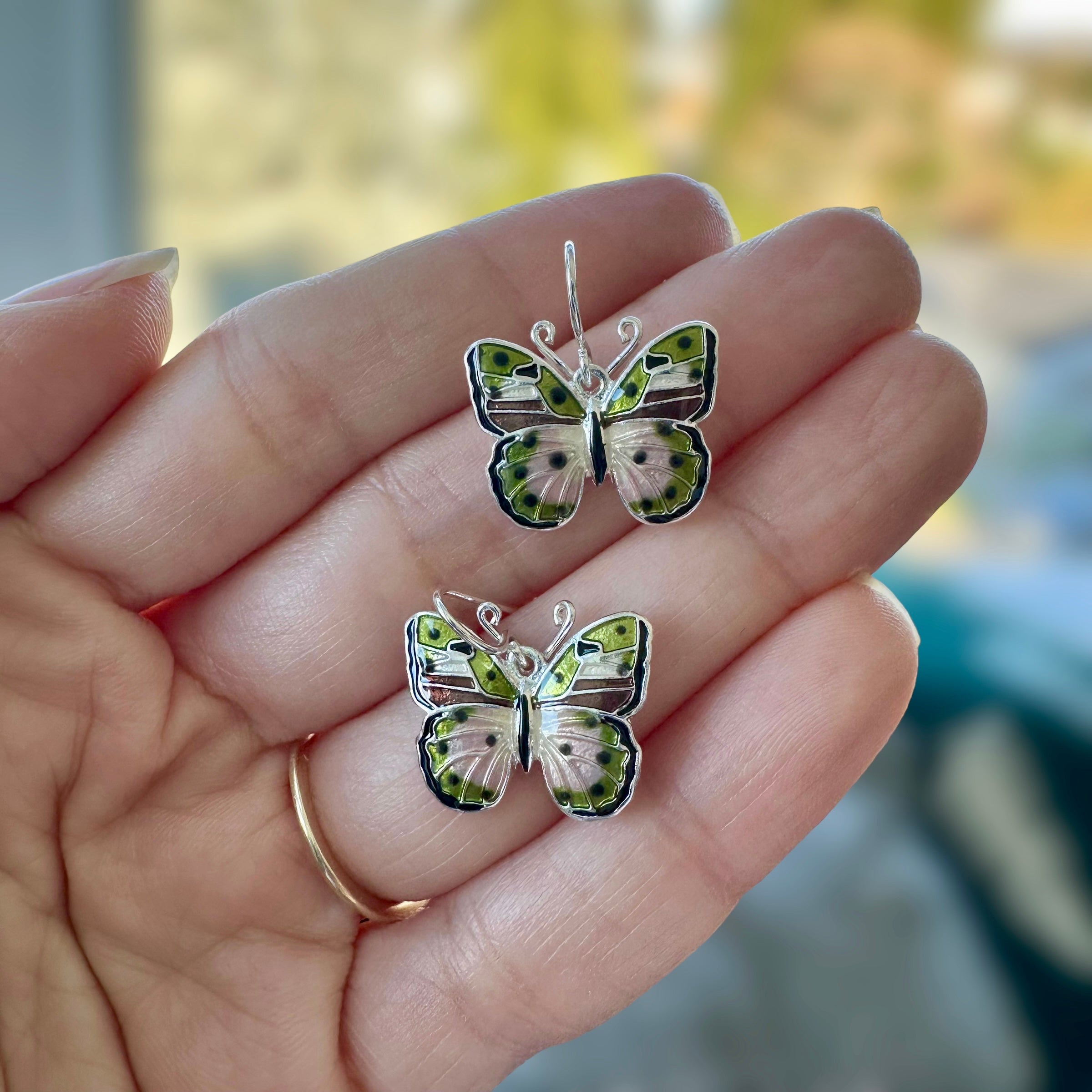 African Pink Forester Earrings